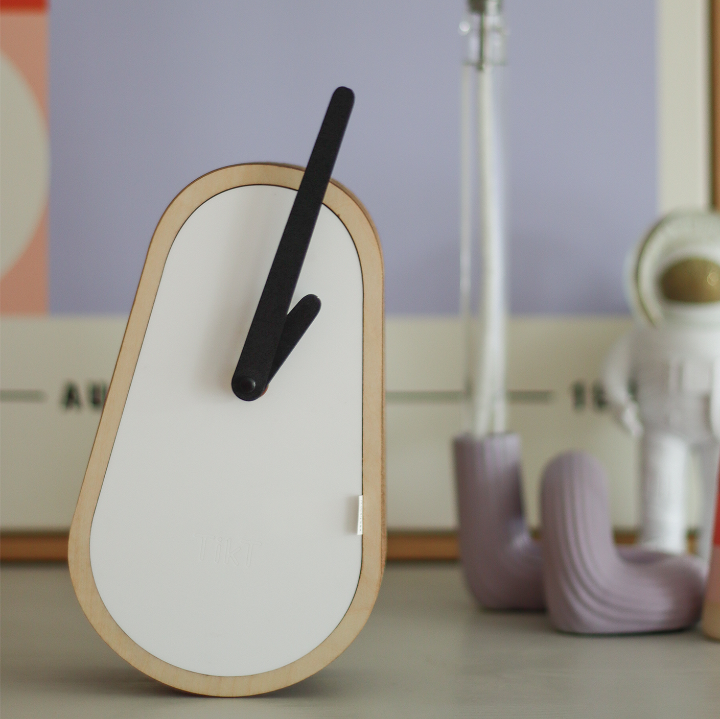 Flamt TiKT Table Clock - Wood White