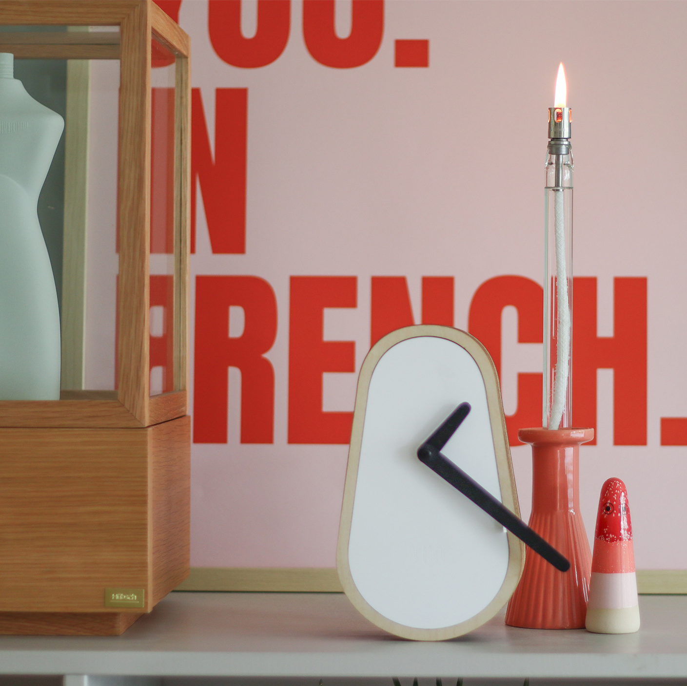 Flamt TiKT Table Clock - Wood White