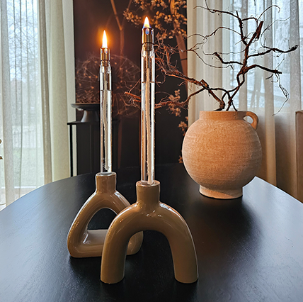 Combi Deal: Flamt Candle 3.1 + Candlestick Fara Taupe