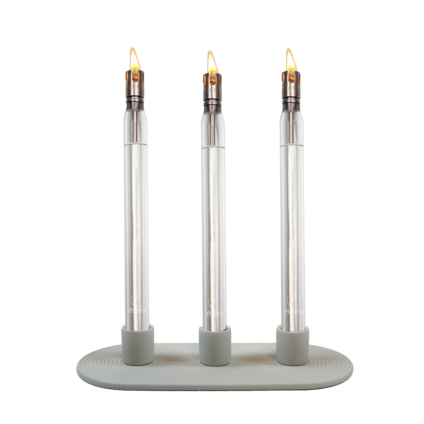 Combi Deal: Flamt Candle Triple 3.1 + Candlestick Light Gray Triple