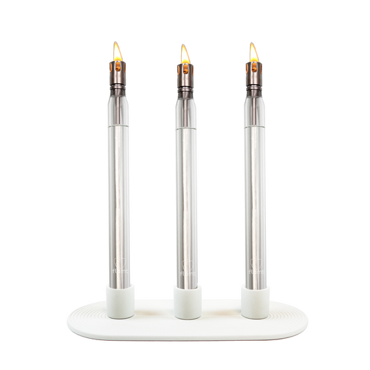 Combi Deal: Flamt Candle Triple 3.1 + Candlestick White Triple