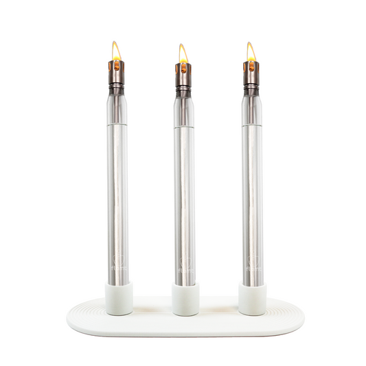 Combi Deal: Flamt Kaars Triple 3.1 + Kandelaar White Triple