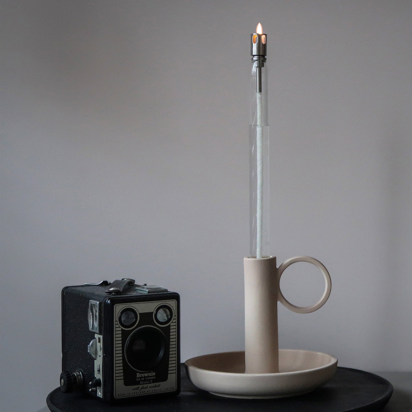Combi Deal: Flamt Candle 3.1 + Candlestick Beige Earthenware
